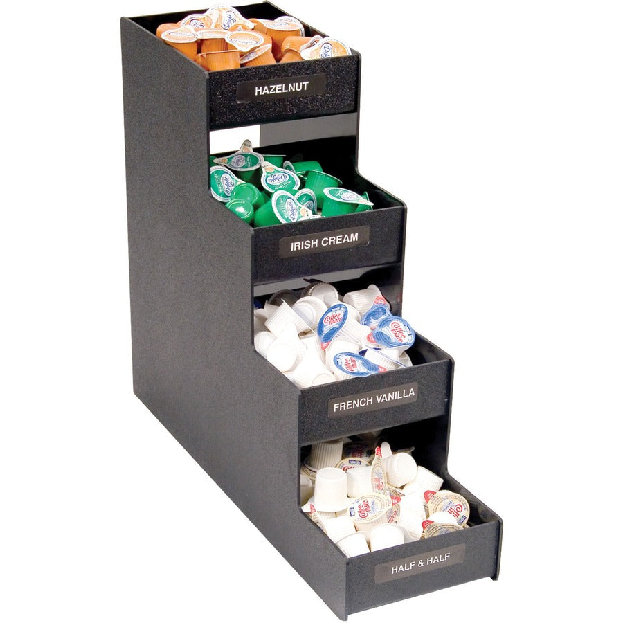 Vertiflex Narrow Condiment Organizer - 8 Compartment(s) - 4 Divider(s) - 15.88’’ Height x 6’’ Width 19’’ Depth - Black