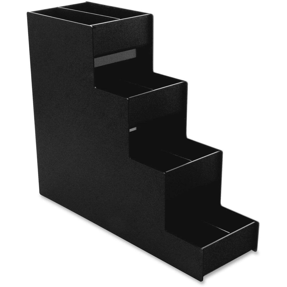 Vertiflex Narrow Condiment Organizer: 8 Compartments 4 Dividers - Black - Breakroom Organizers