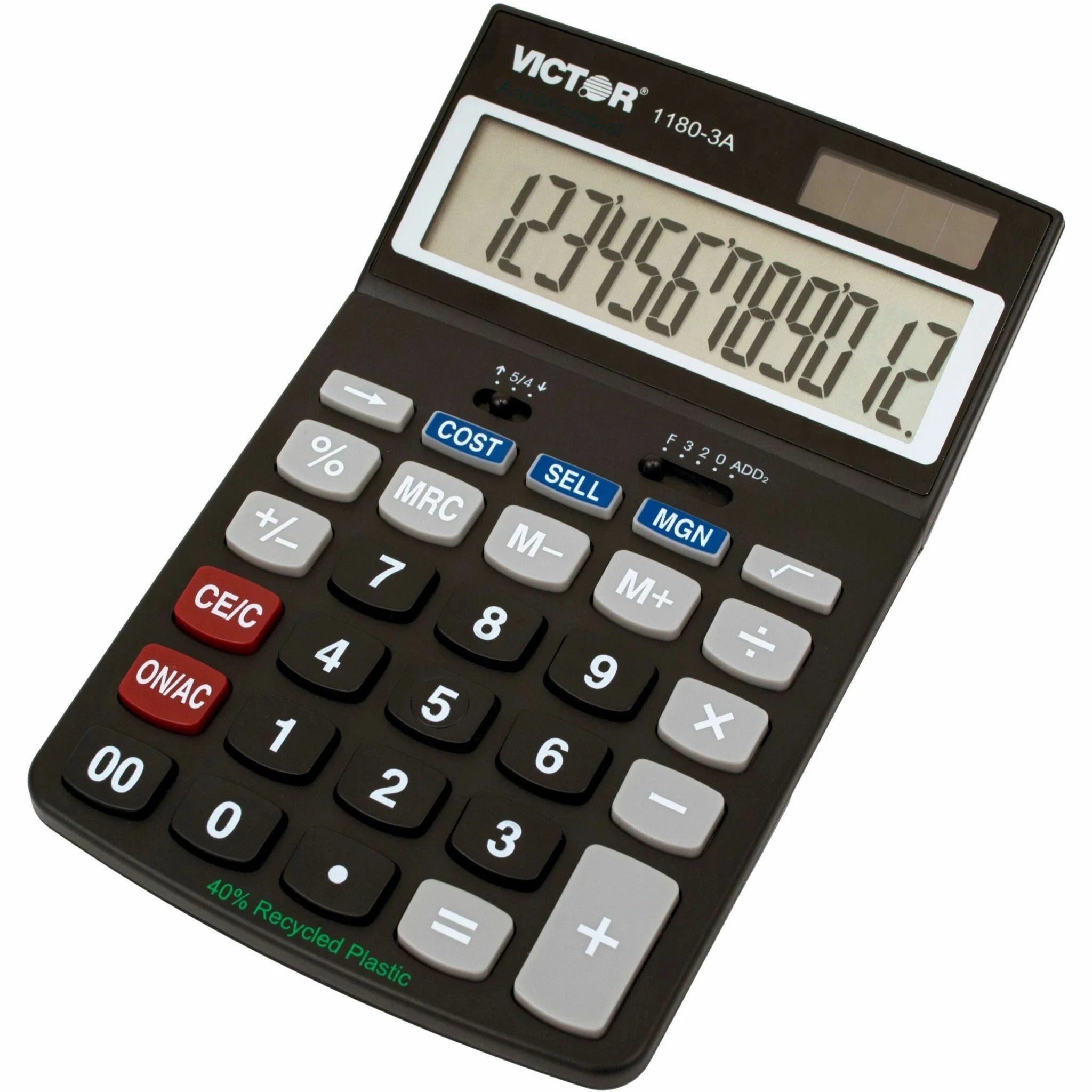 Victor 11803A Business Calculator - 12-Digit LCD Display - Battery/Solar Powered - Calculators