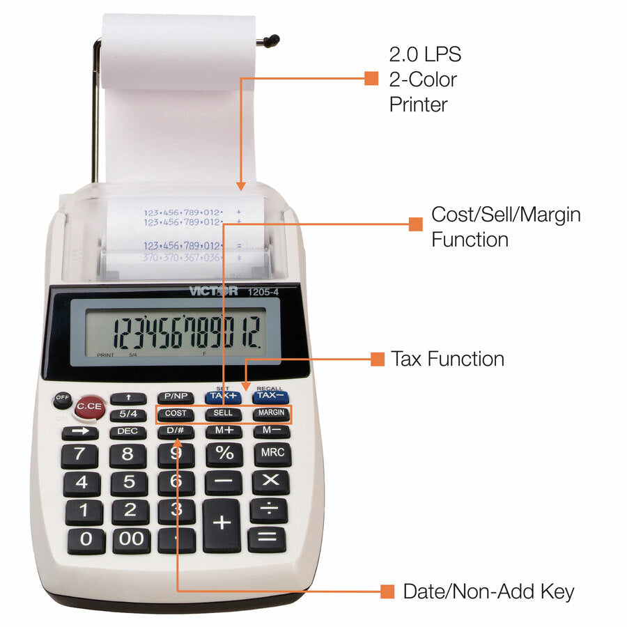 Victor 12054 Printing Calculator: Eco-Friendly Large Display Independent Memory - Calculators