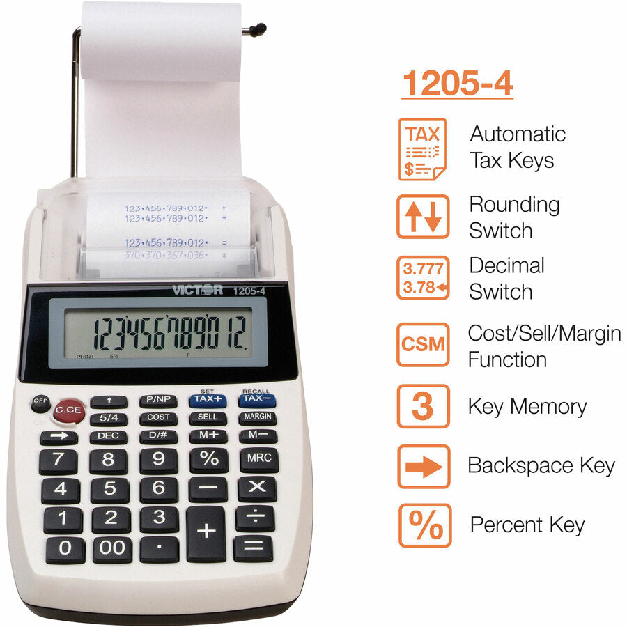 Victor 12054 Printing Calculator: Eco-Friendly Large Display Independent Memory - Calculators