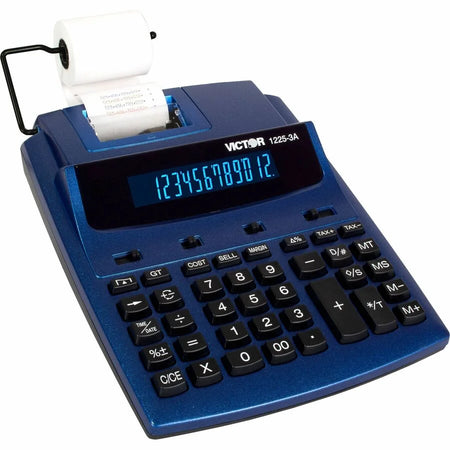 Victor 12253A Commercial Calculator: Dual Color Print Big Display Clock Date - Calculators