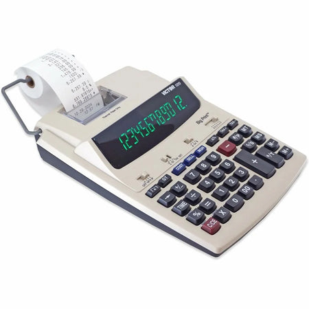 Victor 1310 Printing Calculator: Thermal Black Print 9 lps Date Clock Independent Memory - Calculators