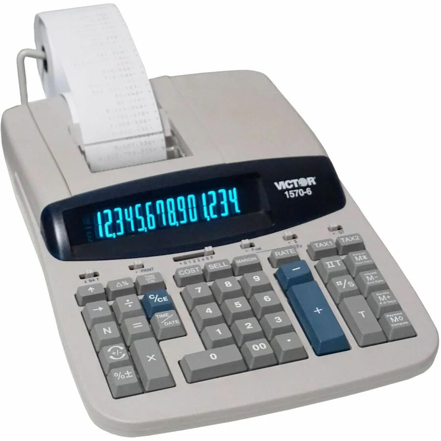 Victor 15706 Heavy-Duty Printing Calculator - Clock Date Big Display - Efficient Office Tool - Calculators