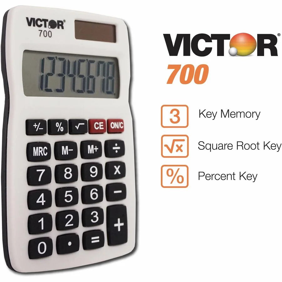 Victor 700 Pocket Calculator: 4 Functions Large LCD Display - Calculators