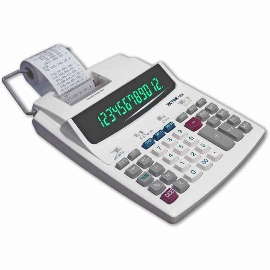 Victor Thermal Printing Calculator: Efficient 12-Digit LED Display - Calculators