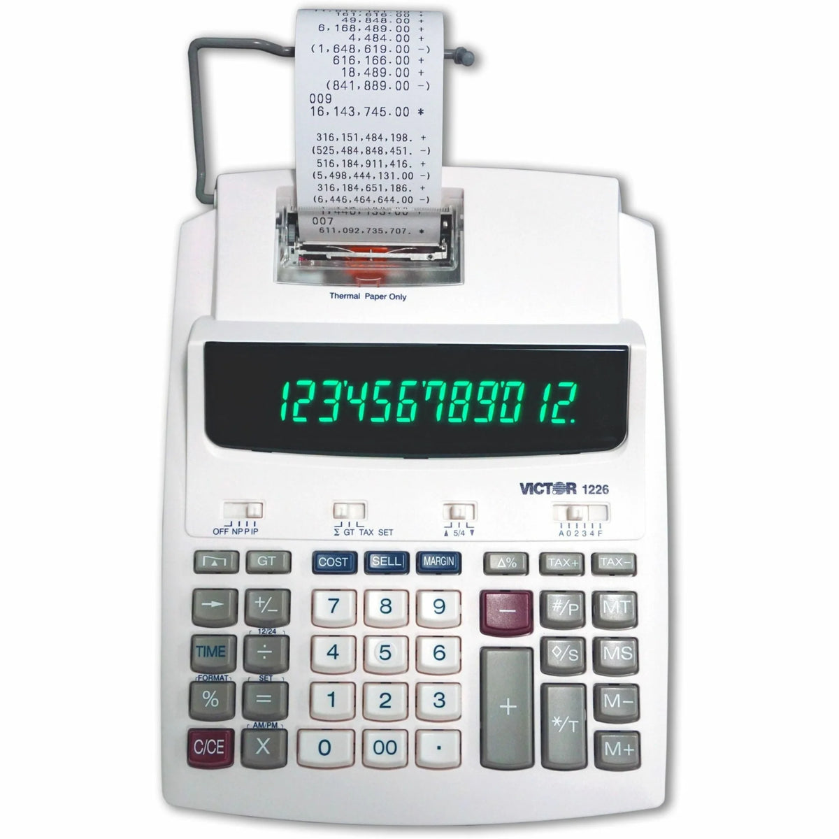 Victor Thermal Printing Calculator: Efficient 12-Digit LED Display - Calculators