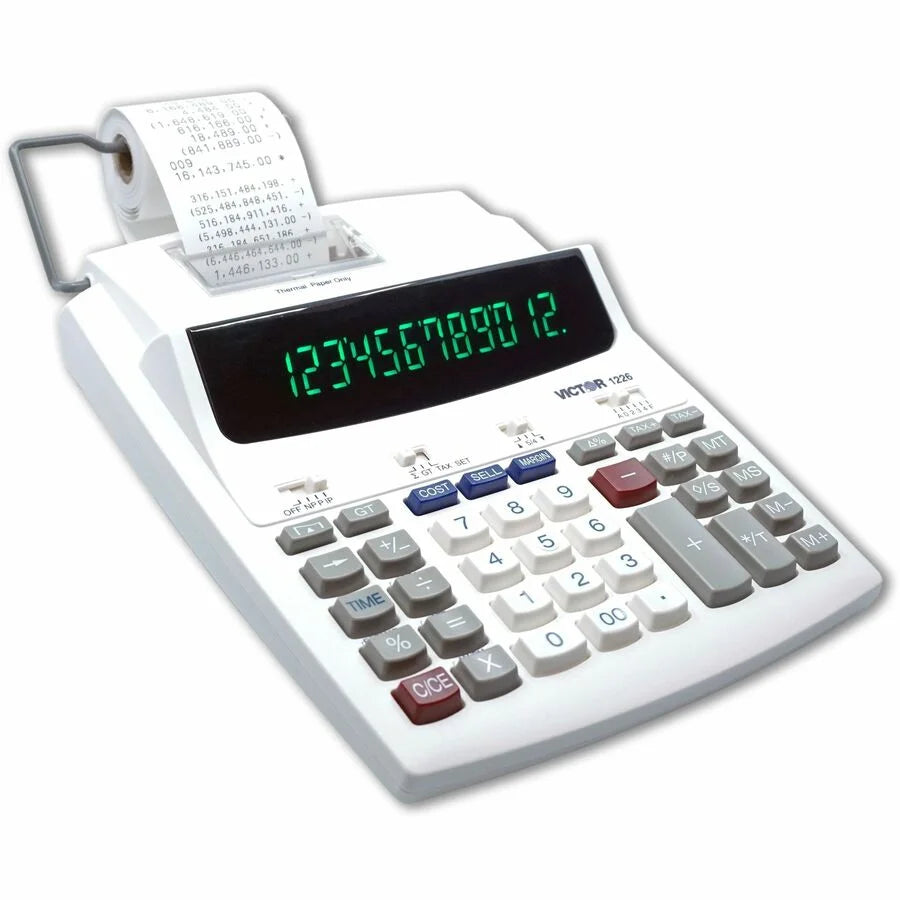 Victor Thermal Printing Calculator: Efficient 12-Digit LED Display - Calculators