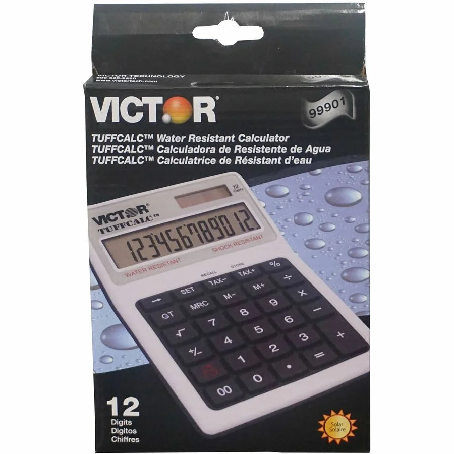 Victor TuffCalc Calculator - Large Display Water/Shock Resistant - Battery/Solar Powered - Calculators