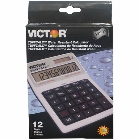 Victor TuffCalc Calculator - Large Display Water/Shock Resistant - Battery/Solar Powered - Calculators