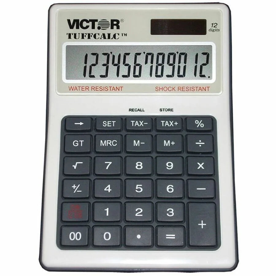 Victor TuffCalc Calculator - Large Display Water/Shock Resistant - Battery/Solar Powered - Calculators