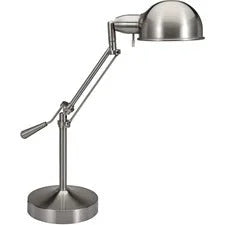 Victory Light V-Light Tilt-arm Desk Lamp - 24’’ Height - 10 W LED Bulb - Brushed Nickel - Tilted Arm Adjustable Shade