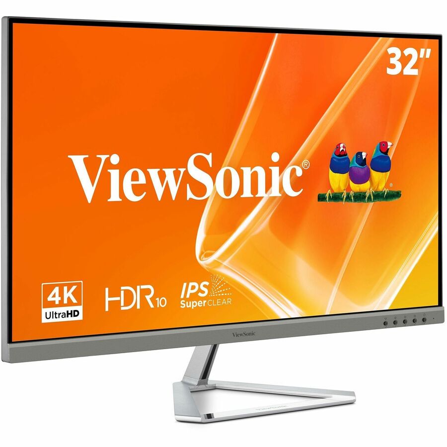ViewSonic Entertainment VX3276-4K-mhd 32" Class 4K UHD LED Monitor - 16:9 - Silver - Right