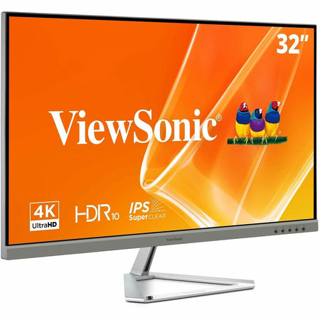 ViewSonic Entertainment VX3276-4K-mhd 32" Class 4K UHD LED Monitor - 16:9 - Silver - Right