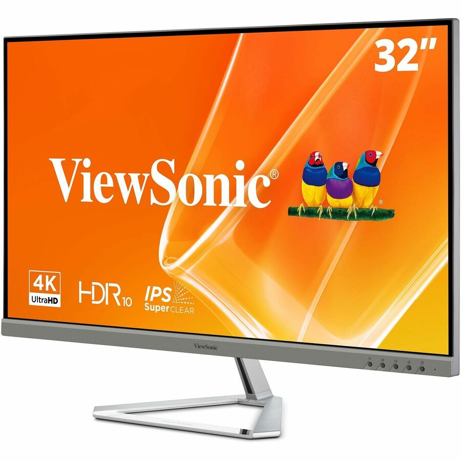 ViewSonic Entertainment VX3276-4K-mhd 32" Class 4K UHD LED Monitor - 16:9 - Silver - Left