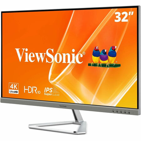 ViewSonic Entertainment VX3276-4K-mhd 32" Class 4K UHD LED Monitor - 16:9 - Silver - Left