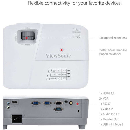 ViewSonic PA503X 3D Ready DLP Projector - 4:3 - Portable - Alternate-Image8