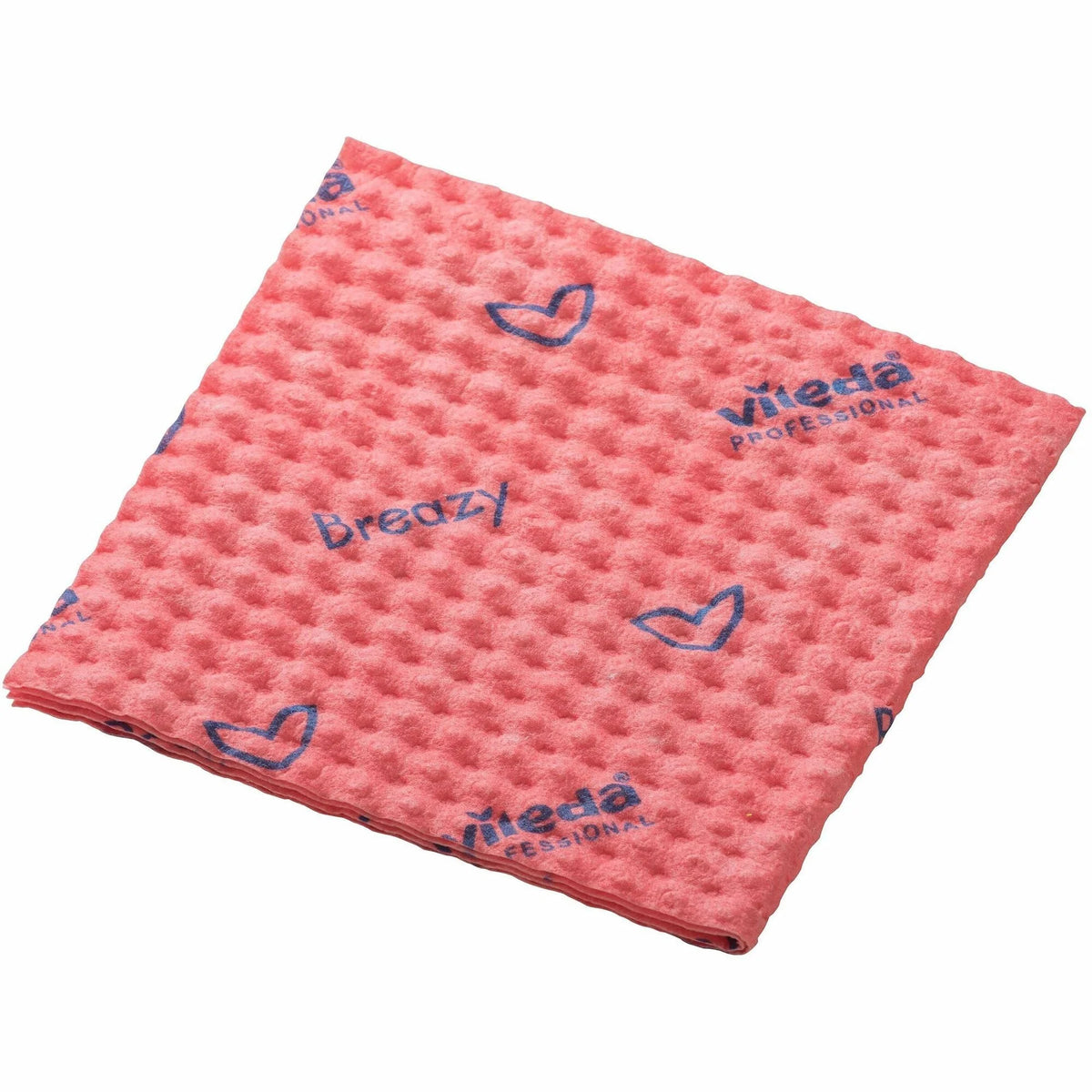Vileda Professional Breazy Microfiber Cloths: Washable Hygienic Red Cloths - 25/Pack - Sponges Cleaning Pads & Wipers