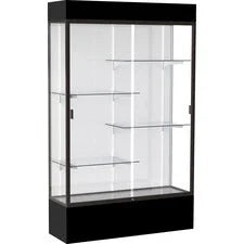 Waddell 4’ (48’’W) Floor Case - 48’’ Width x 16’’ Depth 80’’ Height - 4 Shelf(ves) - Sliding Door(s) - Adjustable Shelf