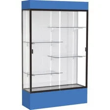 Waddell Lighted Floor Case White Back w/ Dark Bronze Frame & Colored Base - 48’’ Width x 16’’ Depth 80’’ Height - 4