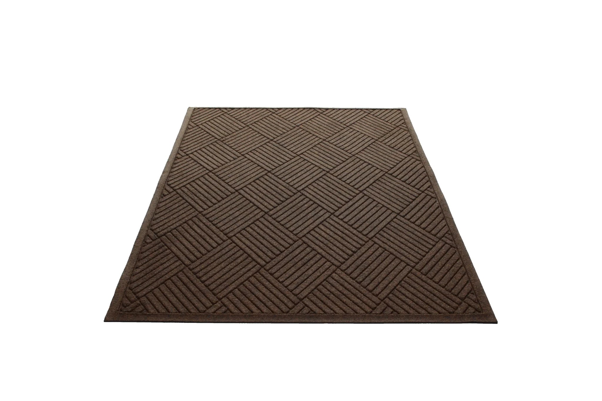 Water Guard Diamond Fabric Border Indoor Floor Mat - Brown / 2’x3’ - Mats