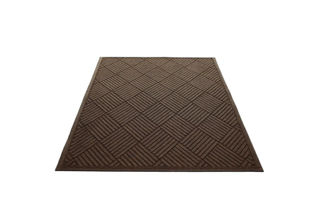 Water Guard Diamond Fabric Border Indoor Floor Mat - Brown / 2’x3’ - Mats