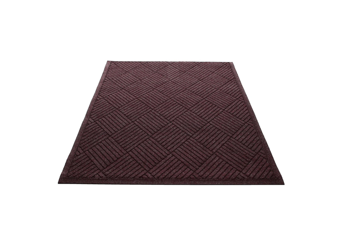 Water Guard Diamond Fabric Border Indoor Floor Mat - Burgundy / 2’x3’ - Mats