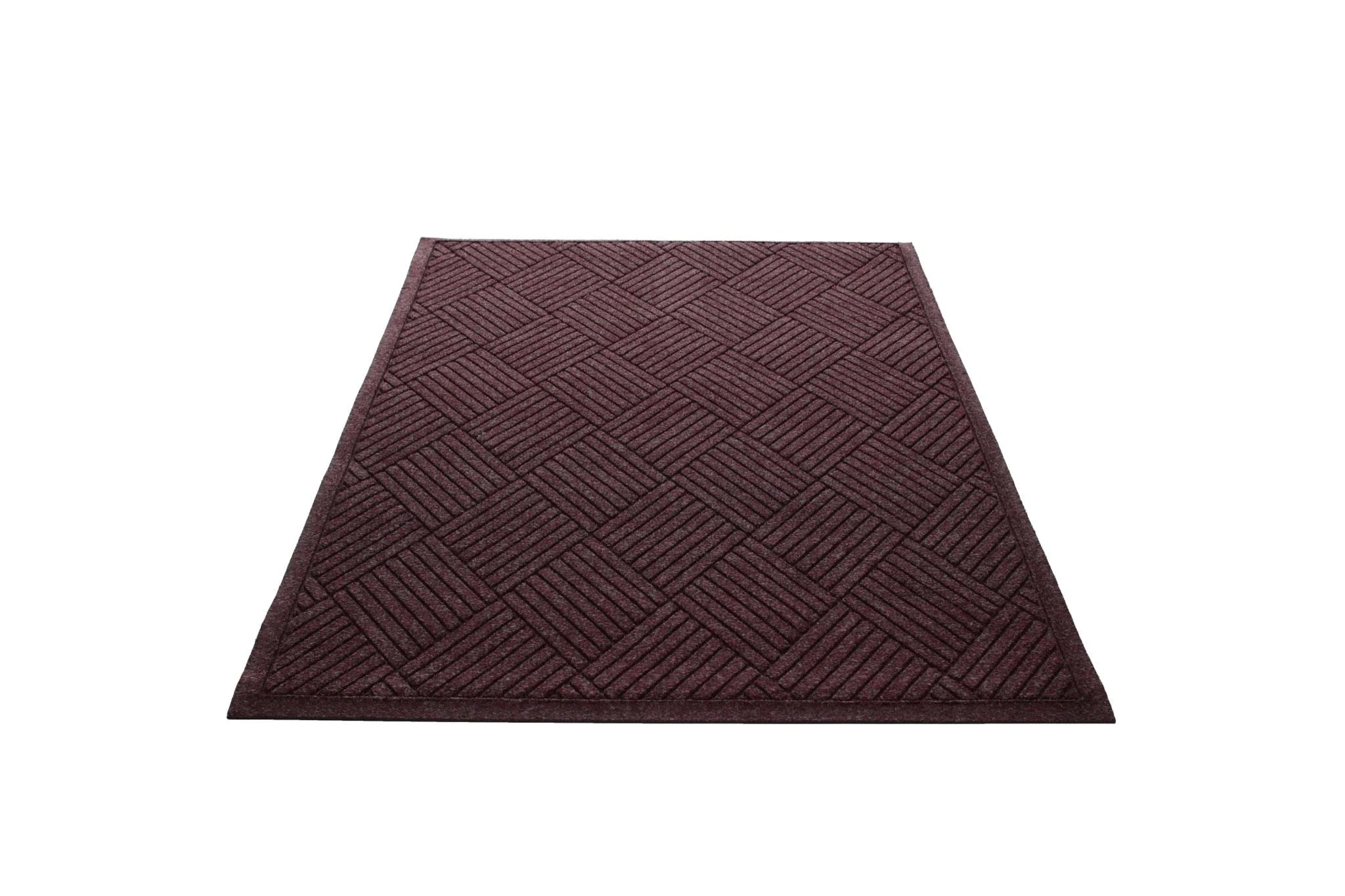 Water Guard Diamond Fabric Border Indoor Floor Mat - Burgundy / 2’x3’ - Mats