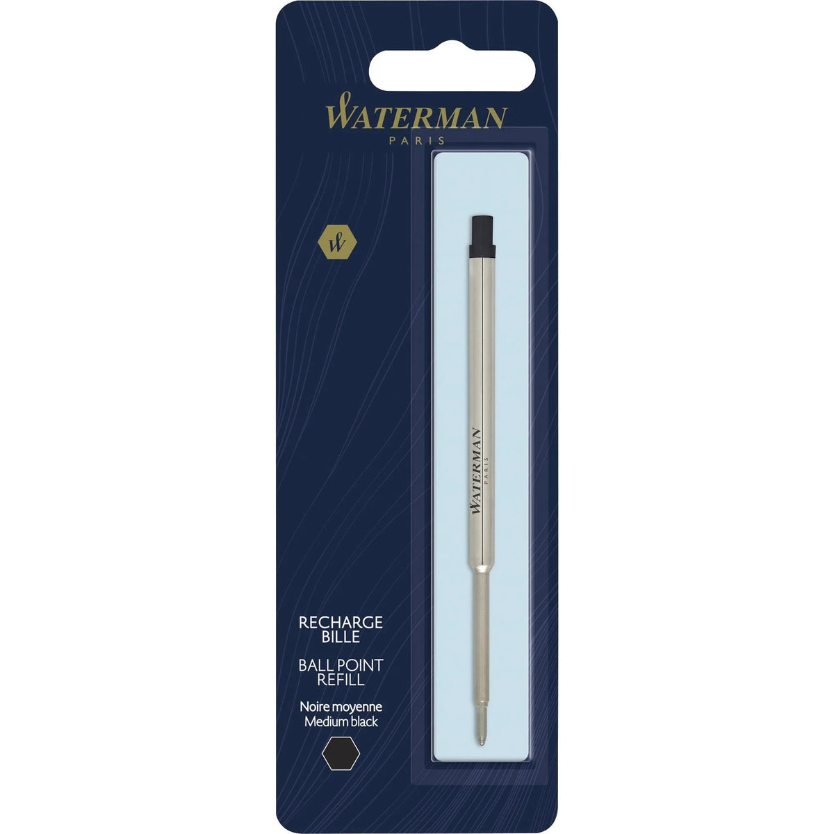 Waterman Black Ballpoint Pen Refill - Medium Point - Ink - Refills