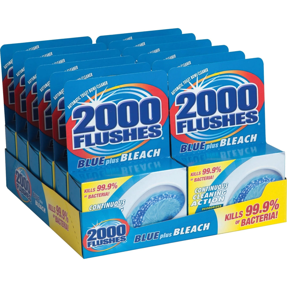 WD-40 2000 Flushes Blue/Bleach Bowl Cleaner Tablets - Concentrate - 3.50 oz - Antibacterial & Deodorant - Restroom