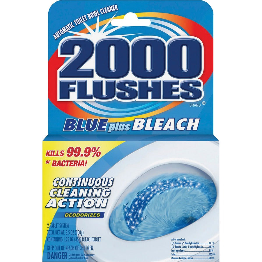 WD-40 2000 Flushes Blue/Bleach Bowl Cleaner Tablets - Front