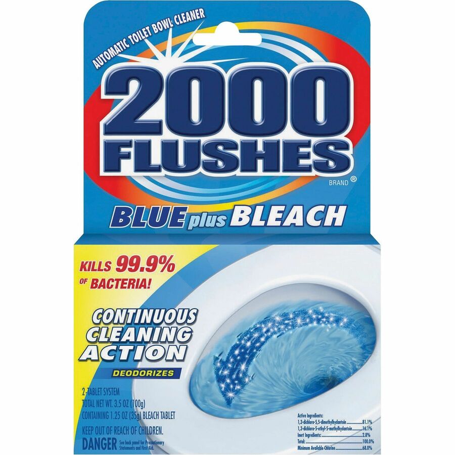 WD-40 2000 Flushes Blue/Bleach Bowl Cleaner Tablets - Front