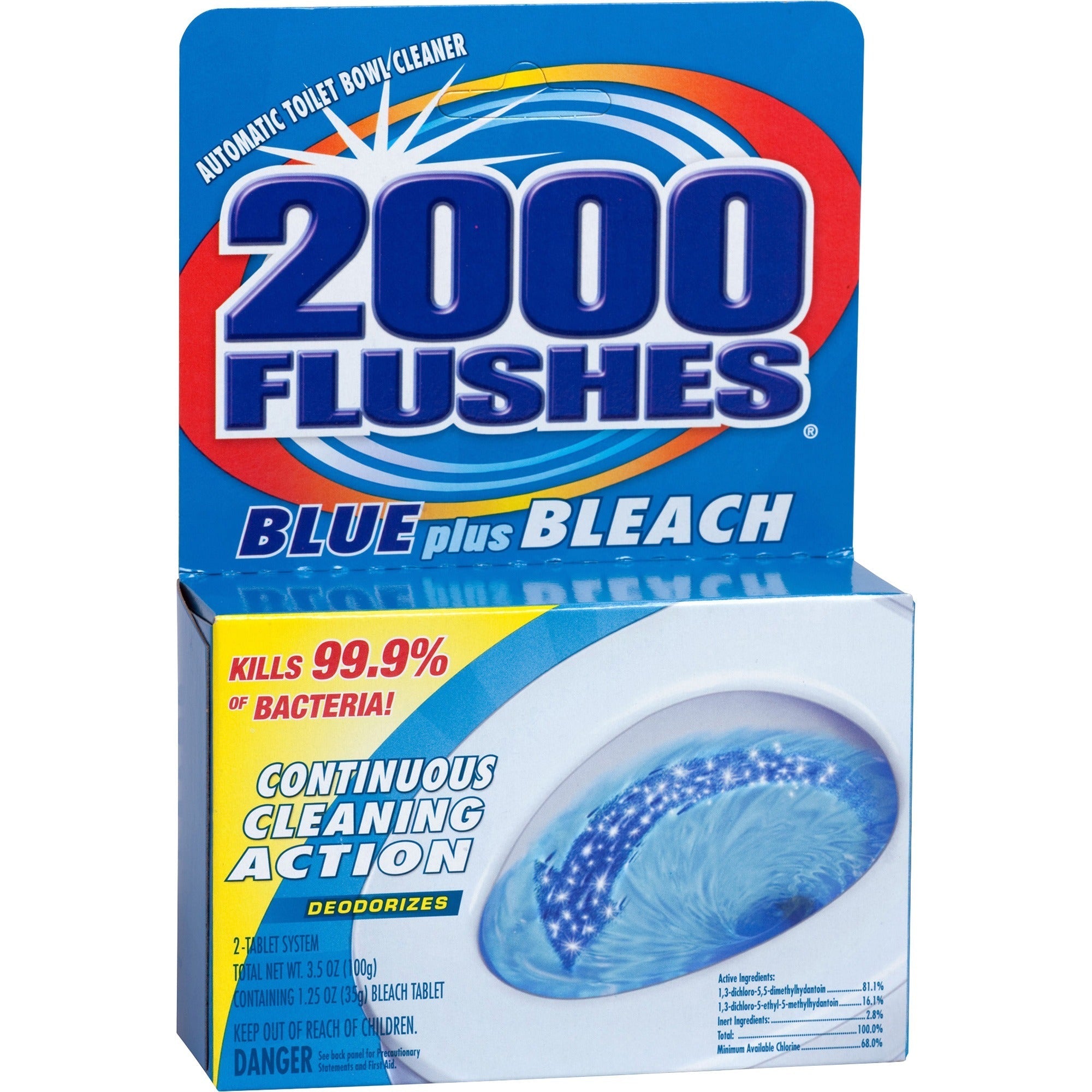 WD-40 2000 Flushes Blue/Bleach Toilet Bowl Cleaner Tablets - Concentrated 3.50 oz - Restroom & Cleaners