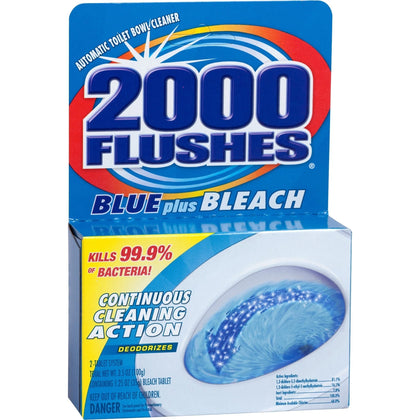 WD-40 2000 Flushes Blue/Bleach Toilet Bowl Cleaner Tablets - Concentrated 3.50 oz - Restroom & Cleaners