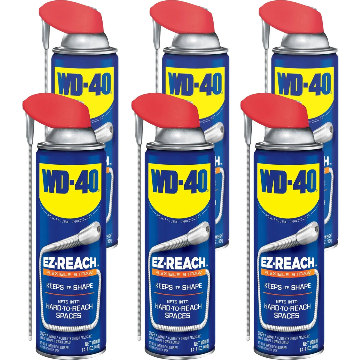 WD-40 EZ Reach Lubricant - Flexible Straw - Corrosion Resistant - 6/Carton - Specialty Cleaners
