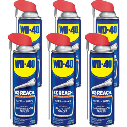 WD-40 EZ Reach Lubricant - Flexible Straw - Corrosion Resistant - 6/Carton - Specialty Cleaners