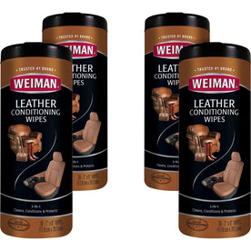 Weiman Leather Wipes: Multipurpose Pre-moistened - 30/Tub 4/Carton - Cleaning Wipes