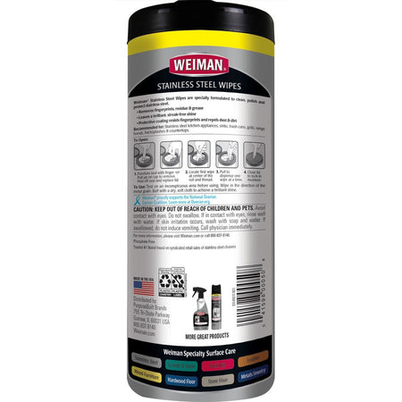 Weiman Stainless Steel Wipes - Rear