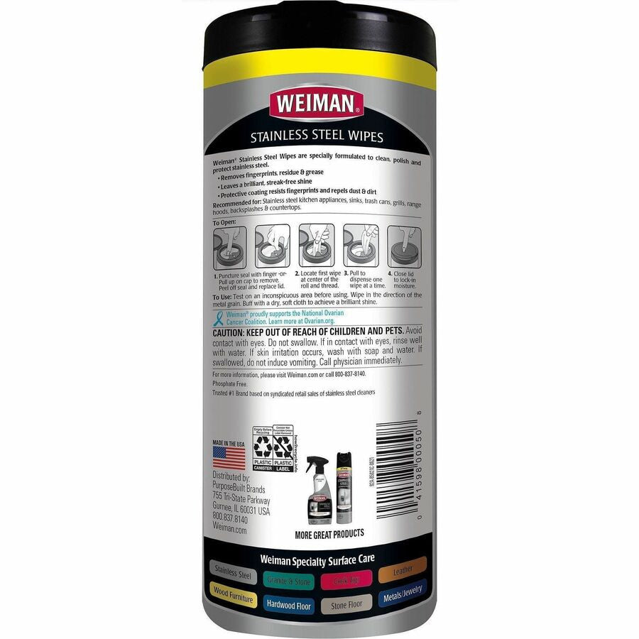 Weiman Stainless Steel Wipes - Rear