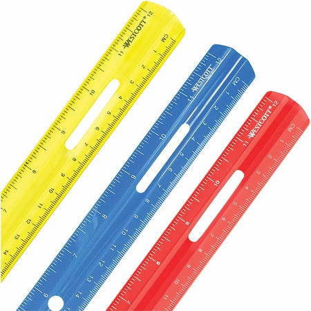 Westcott 12’’ Plastic Ruler - Versatile 1/16 Graduations - Rulers