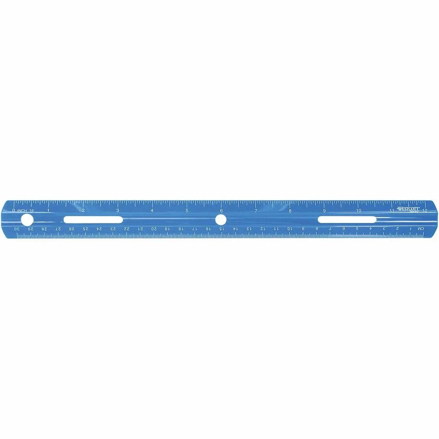Westcott 12’’ Plastic Ruler - Versatile 1/16 Graduations - Rulers