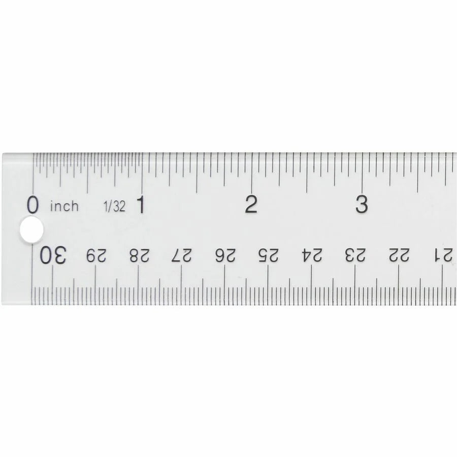 Westcott 12’’ Transparent Ruler - Versatile Acrylic Tool - Clear - 1/16 Graduations - Rulers