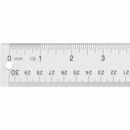Westcott 12’’ Transparent Ruler - Versatile Acrylic Tool - Clear - 1/16 Graduations - Rulers
