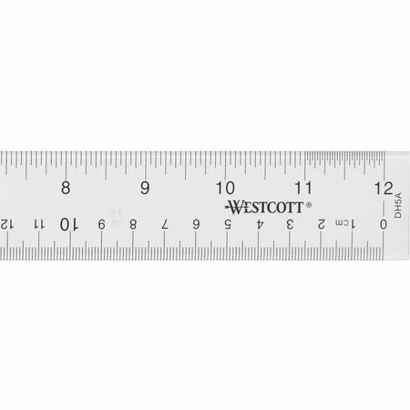 Westcott 12’’ Transparent Ruler - Versatile Acrylic Tool - Clear - 1/16 Graduations - Rulers