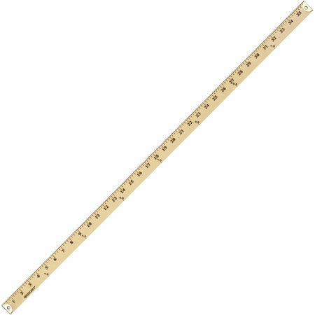 Westcott 36’’ Wood Yardstick - 1/8’’ Graduations - Imperial System - Blue - Rulers