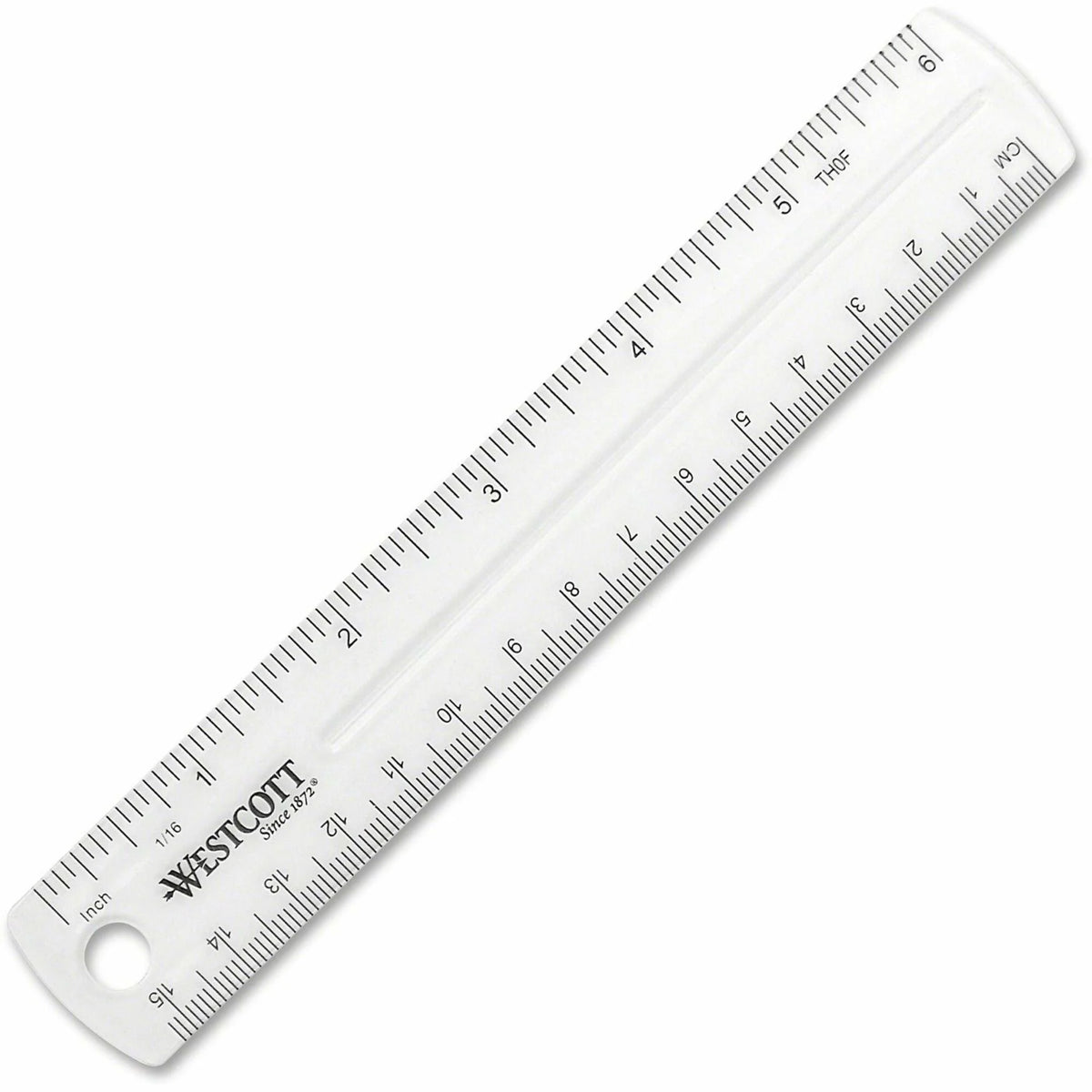 Westcott 6’’ Clear Plastic Ruler - Metric & Imperial Graduations - Rulers