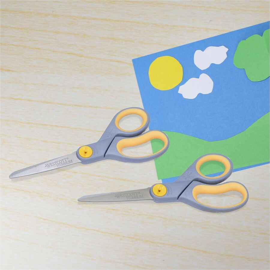 Westcott 8" Straight Soft Handle Titanium-Bonded Glide Scissors - Alternate-Image1