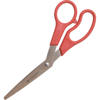 Westcott All Purpose 8’’ Bent Scissors - Stainless Steel - Left/Right Tip