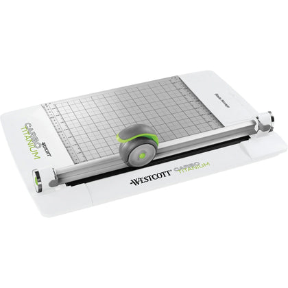 Westcott CarboTitanium Rotary Trimmer: 12’’ Cutting Length Multi-position Push Button - Paper Trimmers & Accessories