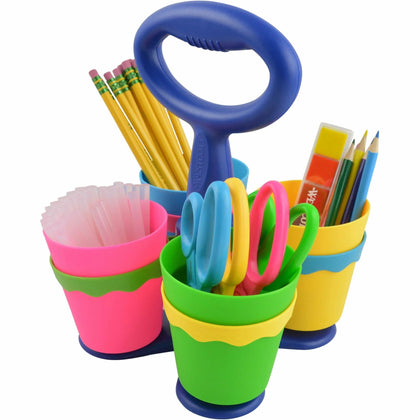 Westcott Kids Anti-Microbial Blunt Scissors Caddy - 24 Pieces 5’’ - Stainless Steel - Kid